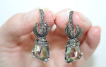 Earrings silver 925 Marcasite topaz