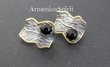 Earrings silver 925 onyx black