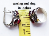 Earrings small silver 925 garnet