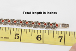 orange gemstones silver bracelet 7 inch