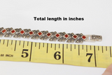 orange gemstones silver bracelet 7 inch