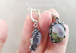 Earrings Ring landscape agate Silver 925