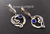 Sterling silver 925 sapphire blue Earrings Ring