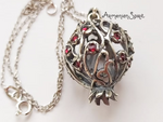 Pomegranate pendant Sterling silver 925 jewelry Persephone