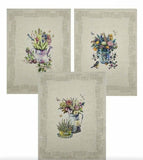 Set 3 Kitchen tea towels linen cotton NEW