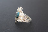 SET Ring earrings chrysocolla silver 925 gilded