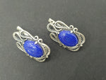 Silver 925 Earrings Ring lapis lazuli