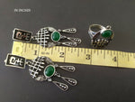 Earrings ring Silver 925 Green jade Armenian Spirit