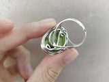 Ring Silver 925 salad green agate