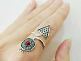 Ring adjustable Silver 925 red quartz