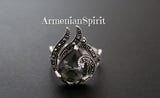 Earrings silver 925 brown topaz Armenian Spirit