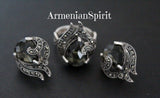 Earrings silver 925 brown topaz Armenian Spirit