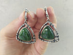 Silver 925 Earrings Ring jewelry jade green