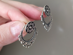 Earrings stud 2 in one Sterling silver 925