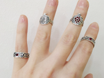 Rings knuckle 5 or 10 set random silver 925