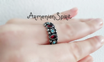 Ring Turquoise Garnet sterling silver 925