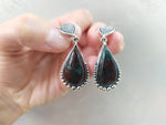 Silver 925 Earrings Ring jewelry agate red green