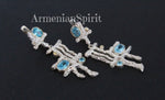 Earrings Silver 925 blue zircons Armenian Spirit