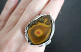 Jewelry Silver 925 Ring adjustable agate