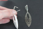 Long earrings silver 925 Marcasite