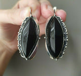 Earrings Silver 925 Black onyx Armenian Spirit