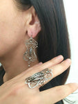 Beautiful earrings filigree without gemstones in simple design. Buy Armenian jewelry from Armenia earrings and ring with 925 stamp .