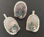 Silver 925 Earrings moss agate