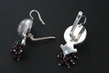 These garnet earrings are made entirely by hand from 925 sterling silver and are a unique work and masterpiece of Armenian jewelry designers. 