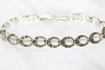 This beautiful narrow bracelet is made by Armenian artisans. The bracelet`s material is sterling silver 925 with marcasites. It is unique gift for your beloved woman. The bracelet looks very rich and precious and at the same time this bracelet is very delicate.With all lengths available, choose the perfect fit from our options.