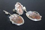 Ring Earrings gemstone jasper Silver 925