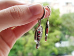 Pomegranate earrings silver 925 garnet red