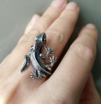 Lizard Ring adjustable silver 925