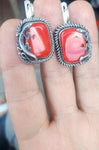 Earrings Ring coral Lizard Silver 925 Armenian Spirit