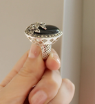 Ring marcasite silver 925 onyx