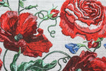 Table cloth 100% cotton Beige red poppies