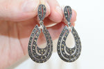 Earrings ring pendant chain Silver 925 marcasite