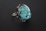 Ring adjustable Silver 925 blue turquoise