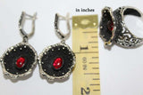 Silver 925 Earrings Black poppies