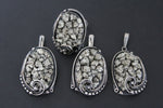 Silver 925 set earrings ring pendant