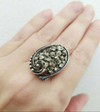 Golden Pyrite Ring sterling silver 925 Armenian Spirit