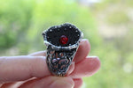 Silver 925 Earrings Black poppies