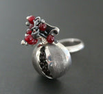 Silver 925 Pomegranate earring ring pendant chain Garnet