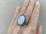 Silver 925 earrings ring pendant moonstone