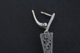 Very long sharp earrings triangle with herbal ornament without stones silver tradtional jewelry. The earrings are with enlgish lock. The earrings are middle size but not heavy for everyday wearing.