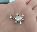 Tortoise pendant tiny Silver 925 jewelry Turtle small Luxury NEW