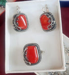 Earrings Ring coral Lizard Silver 925 Armenian Spirit