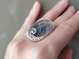 Ring Sterling Silver 925 moss agate