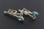 Set earrings ring Silver 925 blue