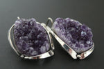 Earring Amethyst druse jewelry purple silver 925