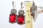 Upgrade your jewelry collection with our Armenian Spirit store. Our high quality, sterling silver 925 pieces are inspired by Mid-Century and Medieval Victorian styles. These very large earrings feature red topaz and marcasite, adding elegance and glamour to any outfit. Shop now on Etsy.